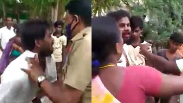 சப் இன்ஸ்பெக்டர் கன்னத்தில் ஓங்கி அறை விட்ட பெண்.. கணவனை விசாரிக்காமல் தாக்கியதால் ஆவேசம்.. வீடியோ!