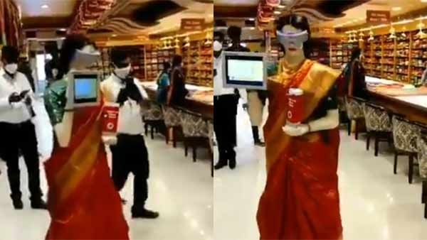 பட்டுச்சேலை மடிப்புலனா கிரங்கி போனேண்டி.. இந்திய அளவில் வைரலாகும் தமிழக பெண் ரோபோ!