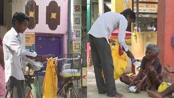 அன்று யாசகம்... இன்று டீ விற்பனை... ஆதரவற்றோருக்கு உணவு... கலக்கும் இளைஞர்!!