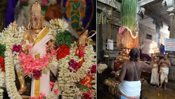 ஸ்ரீவில்லிபுத்தூர் ஆண்டாள் கோவிலில் ஆடிப்பூர விழா  கொடியேற்றம் : தடையை மீறி வழிபட்ட பக்தர்கள் 