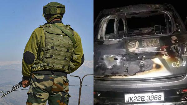 ஐம்மு-காஷ்மீரில் ராணுவ வீரரை கடத்தி சென்ற தீவிரவாதிகள்? எரிந்த நிலையில் வாகனம் மீட்பு
