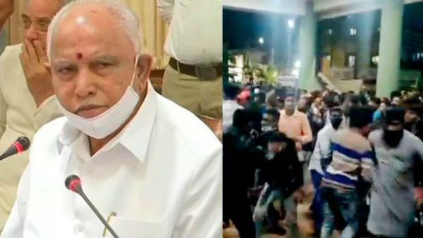 பெங்களூர் கலவரம்.. நகரம் முழுக்க போலீஸ் குவிப்பு.. எடியூரப்பா அவசர ஆலோசனை