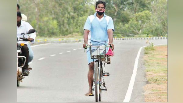 விபத்தில் காலை இழந்தவர்... 165 கி.மீ. ஒற்றைக் காலில் சைக்கிள் பயணம்... தஞ்சை டூ மதுரை 10 மணி நேரம்