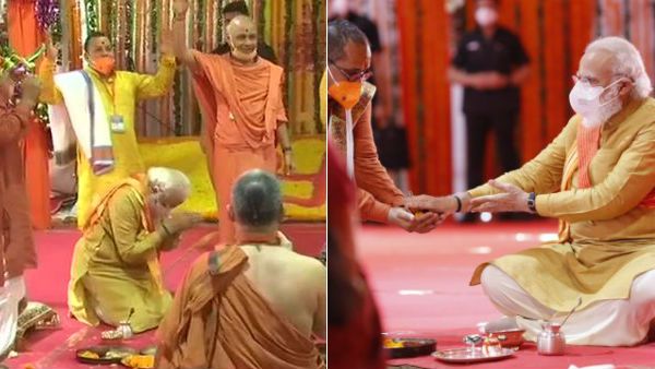 ராமருக்கு பிரம்மாண்ட கோவில்.. அயோத்தியில் பூமி பூஜை.. எங்கெங்கும் நிறைந்து காணப்படும் பிரதமர் மோடி!