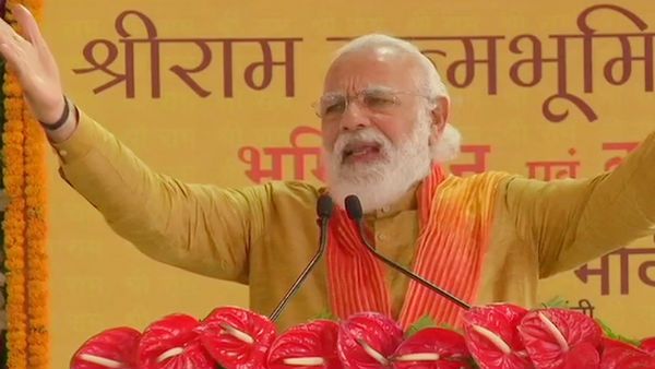 ராம ஜென்ம பூமிக்கு இன்று சுதந்திரம் கிடைத்துள்ளது.. கோவில் அடிக்கல் நாட்டு விழாவில் பிரதமர் மோடி உரை