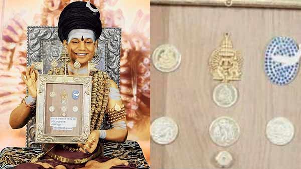 கைலாசாவின் பொற்காசுகள்... காலணா முதல் 10 காசு வரை 5 வகை தங்க நாணயங்கள் வெளியிட்ட நித்யானந்தா