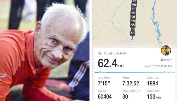 நமக்கெல்லாம் நடக்கவே நாக்கு தள்ளுது.. இந்த தாத்தா 62வது பிறந்தநாளுக்கு 62.4 கிமீ ஓடி இருக்காரு!