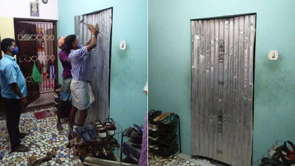 சென்னையில் கொடுமை- கொரோனாவிலிருந்து குணமடைந்தவரின் வீட்டை தகரம் அடைத்து மூடிய பல்லாவரம் நகராட்சி!