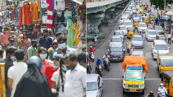 ஞாயிறு லாக்டவுன் ரத்து- அனைத்து கடைகளும் திறந்தன. வழக்கம் போல வாகனங்கள் 'சர்புர்’