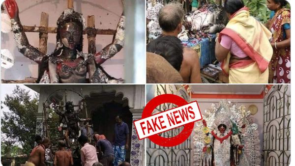 மே.வங்கத்தில் காளியின் சிலை அவமதிக்கப்பட்டதா? வைரலாகும் புகைப்படம்.. உண்மை என்ன? 