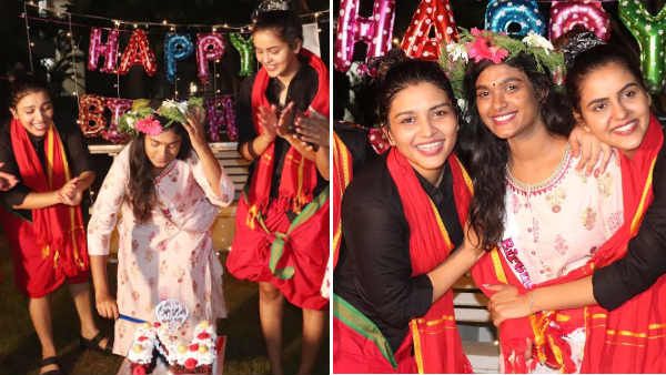 ஏத்திக் கட்டிய வேட்டியுடன்.. கும்முன்னு ஒரு ஆட்டம்.. கேக் வெட்டி கலக்கிய கேர்ள்ஸ்!