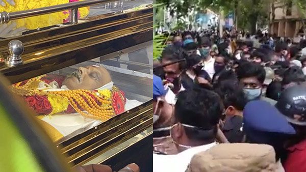 எஸ்.பி.பாலசுப்ரமணியம் உடலுக்கு நீண்ட வரிசையில் காத்திருந்து கண்ணீர் அஞ்சலி செலுத்திய மக்கள்