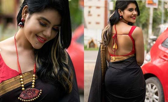 பின்னழகை சூம் பண்ணி காட்டினா ... பாக்குறவங்க கண்ணு என்னாவது.. நிவிஷா தனி ரகம்தான்!