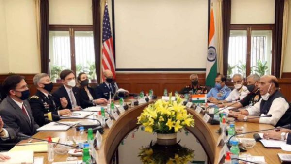 இந்தியா - அமெரிக்கா 2+2 பேச்சுவார்த்தை - ராணுவ தகவல் பரிமாற்றம் தொடர்பான ஒப்பந்தம் கையெழுத்து