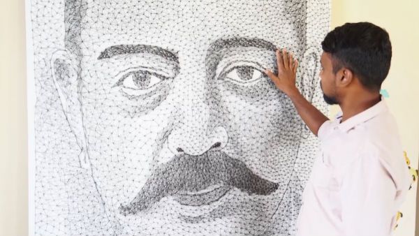 வெறும் ஆணிகளை வச்சு.. உலக நாயகனின் ஆணித்தரமான ஒரு ஓவியம்.. உலகத் தரத்தில் இருக்கே!