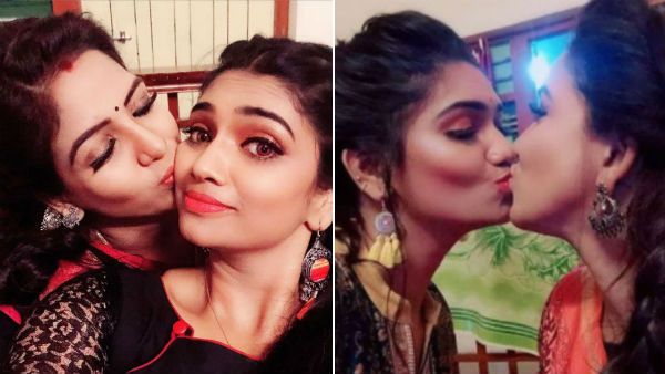 பாவனி உதட்டில் இப்படி பச்சக்குன்னு கொடுக்குறாரே.. கிக் ஏத்தும் கிருத்திகா