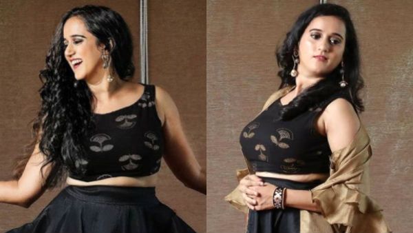 கருப்புக் கலரில்.. கன கச்சிதம்.. சொக்க வைக்கும் ஸ்ரீரஞ்சனி!