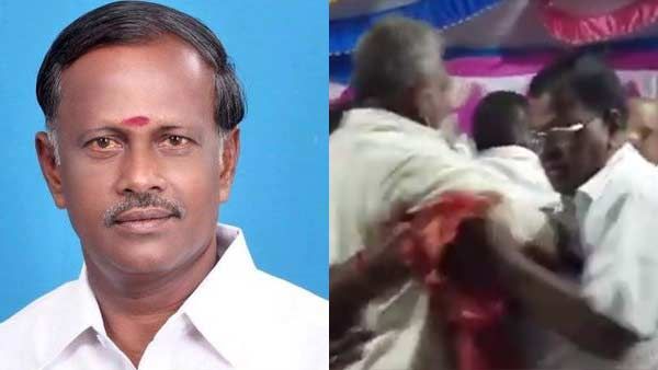 அமைச்சருக்கு யார் முதலில் சால்வை அணிவிப்பது..? கைகலப்பில் ஈடுபட்ட அதிமுக நிர்வாகிகள்..!