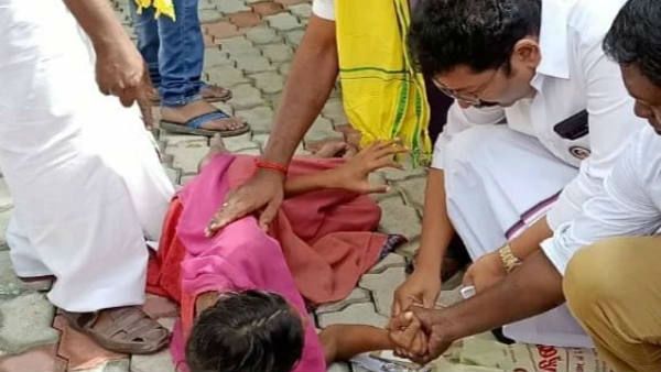 பரபரப்பு.. கையில் மனுவுடன் அப்படியே மயங்கி விழுந்த சசிகலா.. ஓடிச்சென்று முதலுதவி செய்த திமுக எம்எல்ஏ