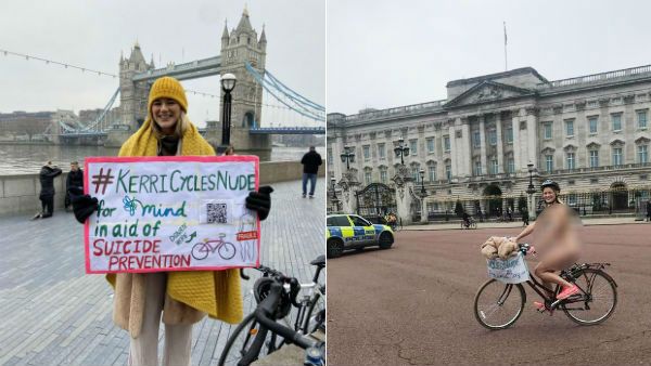 டிரஸ்ஸே இல்லாமல்.. ஒரு சவாரி.. நல்ல விஷயத்துக்காக.. இளம் பெண்ணின் தில் துணிச்சல்.. சபாஷ்!