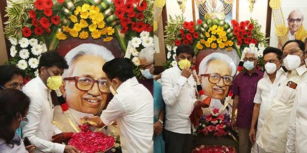 மறைந்த பேராசிரியர் அன்பழகன் 98வது பிறந்தநாள் : மு.க. ஸ்டாலின் மரியாதை - கல்லூரி மாணவிகளுக்கு உதவி