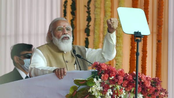 உத்திரமேரூரில் மக்கள் சபை... புதிய நாடாளுமன்ற அடிக்கல் நாட்டு விழாவில் பேசிய மோடி