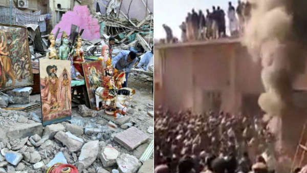 பாகிஸ்தானில் இடித்து தீ வைத்து எரிக்கப்பட்ட இந்துக் கோயில்.. மீண்டும் கட்டித்தரப்படும்.. மாகாண அரசு!