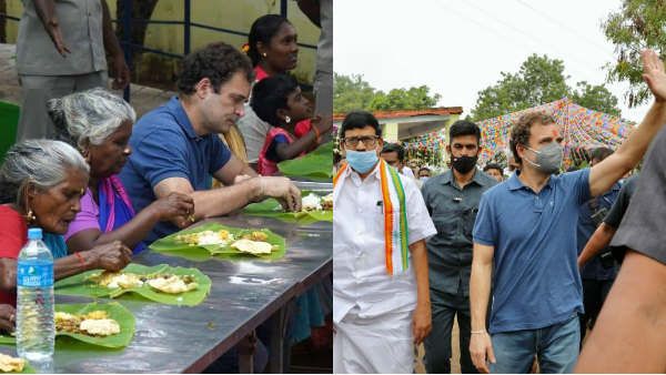 மதுரையில் பாதுகாப்பு அதிகாரிகளை பக்கத்தில் வரவிடாமல்.. மக்களுடன் மதிய உணவு சாப்பிட்ட ராகுல்காந்தி..!