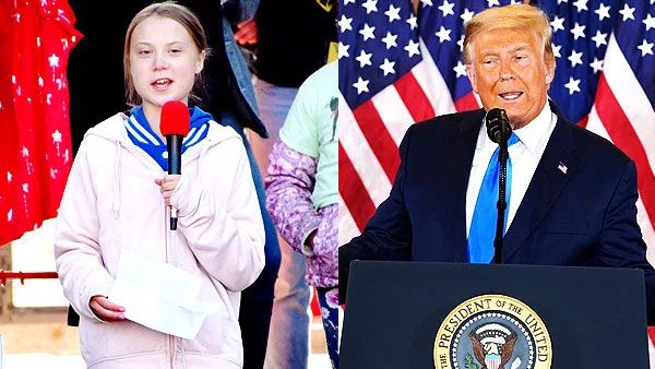 அதே வார்த்தை... அதே கலாய்..! ட்ரம்ப்புக்கு டைமிங் 'நோஸ்கட்' கொடுத்த சிறுமி கிரெட்டா