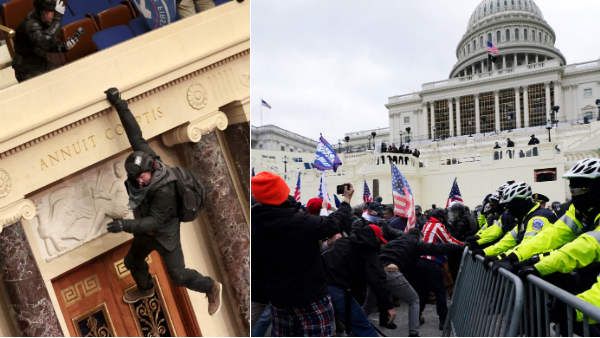 பெரும் வன்முறை.. கேப்பிட்டல் கட்டிடத்தை சூறையாடிய டிரம்ப் ஆதரவாளர்கள்! உள்ளே பூட்டப்பட்ட எம்.பிக்கள்