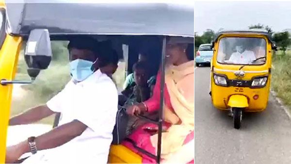 ''ஓரம்போ...ஓரம்போ..ருக்குமணி வண்டி வருது''...பயணிகளுடன் 5 கி.மீ. ஆட்டோ ஒட்டிய அமைச்சர் விஜயபாஸ்கர்!