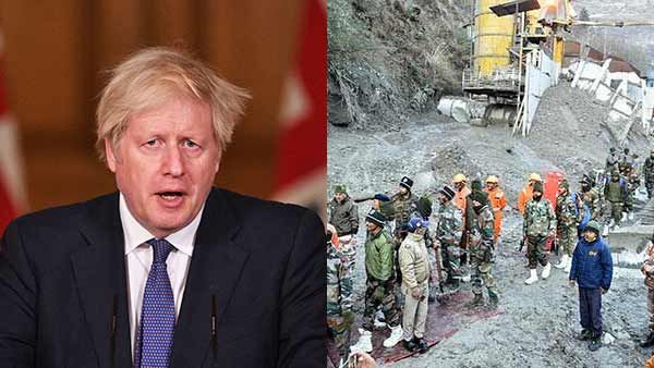 உத்தரகண்ட் பனிப்பாறை வெடிப்பு... தேவையான அனைத்து உதவிகளையும் செய்ய தயார்.. பிரிட்டன் பிரதமர் உறுதி