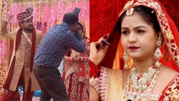 கிட்டே நெருங்கி.. கல்யாண பெண்ணின் கன்னத்தை கிள்ளிய போட்டோகிராபர்.. அப்டியே மிரண்டு போன மாப்பிள்ளை