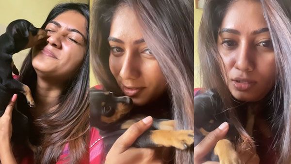 ஜூலி முகத்தை நாக்கால் வருடிய நாய்க்குட்டி.. அவர் காட்டிய எக்ஸ்பிரஸன்!