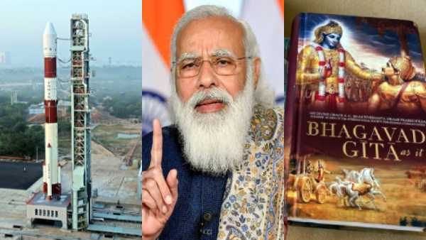 பகவத் கீதை, பிரதமர் மோடியின் புகைப்படத்துடன் பாயும் செயற்கைக்கோள் - கவுண்ட் டவுன் ஸ்டார்ட்ஸ்