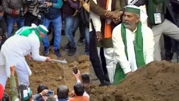 இரும்பு தடிகளுக்கு பதில் மலர்கள்... டெல்லி போலீசுக்கு விவசாயிகளின் பதில்