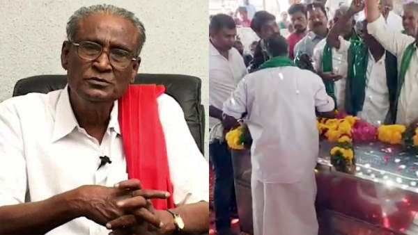 உசிலம்பட்டி அருகே சொந்த ஊரில்.. தா.பாண்டியன் உடல் நல்லடக்கம்