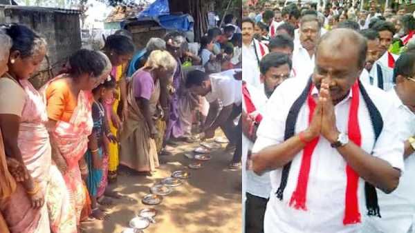 அப்படிப்போடு.. ஆரத்தி எடுத்தவர்களுக்கு 'ஆறுதல்' தொகையா? நத்தம் விஸ்வநாதன் மீது திமுக புகார்