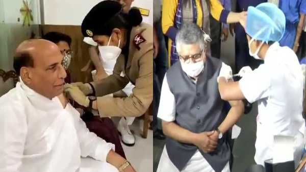 பிரதமர் மோடியை தொடர்ந்து... வரிசைகட்டி தடுப்பூசி எடுத்துக்கொள்ளும் மத்திய அமைச்சர்கள்