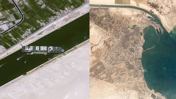 சூயஸ் கால்வாய்.. கடல் முழுக்க இவ்வளவு கப்பலா? பதறவைக்கும் 