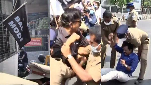 பிரதமர் மோடி வருகைக்கு எதிர்ப்பு- கோவையில் கறுப்புக் கொடி- தாராபுரத்தில் கறுப்பு பலூன்கள்!