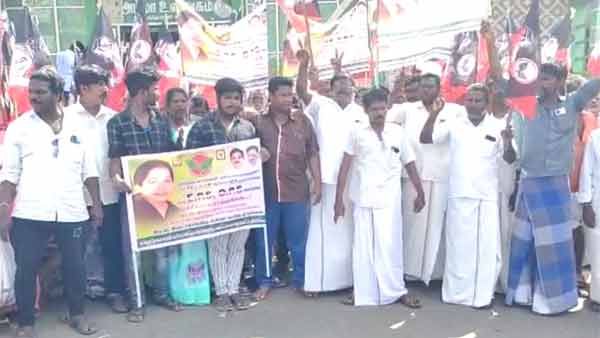 விருத்தச்சாலம்.. எம்எல்ஏ கலைச்செல்வனை வேட்பாளராக அறிவிக்க கோரி அதிமுகவினர் போராட்டம்.. பாமக ஷாக்