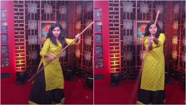 ஆத்தாடி.. குச்சிய வச்சு இப்படி குத்திருச்சே.. பதற வச்ச ஷிவாங்கி!