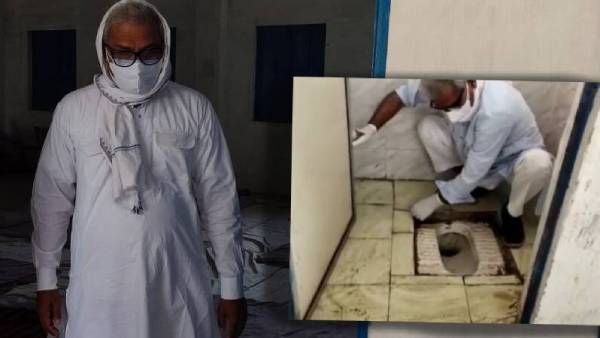 எதை பற்றியும் கவலைப்படாமல்.. கொரோனா சிகிச்சை மையத்தில்.. பாத்ரூமை கைகளால் கிளீன் செய்த பாஜக எம்பி..!