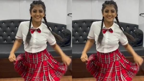 இரட்டை ஜடை குலுங்க.. குட்டைப் பாவாடையுடன்.. கேபி செம ஆட்டம்!