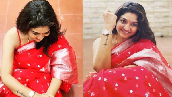 தழைய தழைய சேலை கட்டி.. மொட்டை மாடியில்.. சிலிர்க்க வைத்த நீலிமா!