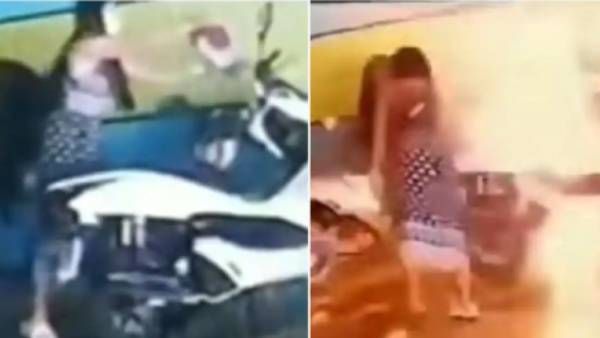 சேர்ந்து வாழ மறுத்ததால்.. காதலனின் ரூ.23 லட்சம் பைக்-ஐ தீ வைத்து கொளுத்திய காதலி.. வீடியோ வைரல்!