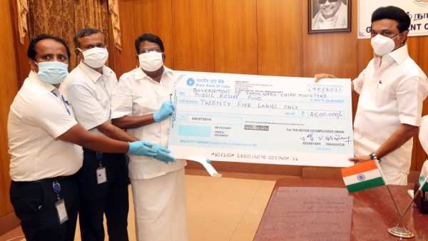 TVS நிறுவனத்தின் INTUC தொழிற்சங்கம் சார்பில் ரூ.25 லட்சம் கொரோனா நிவாரண நிதி.. நெகிழ்ந்த முதல்வர்..!