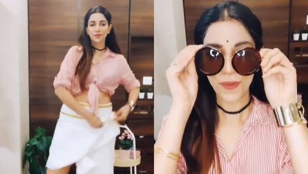 வேட்டியை மடிச்சுக் கட்டி.. செம ஆட்டம் போட்ட பாவனா.. யாரும் முகத்தைப் பார்க்கலை போல!