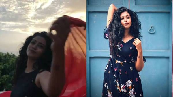 மொட்டைமாடியில் துப்பட்டாவை அப்படி இப்படி.. ஆட்டிக் காட்டிய ரோஷ்னி.. ஒரே ரவுசுதான்!